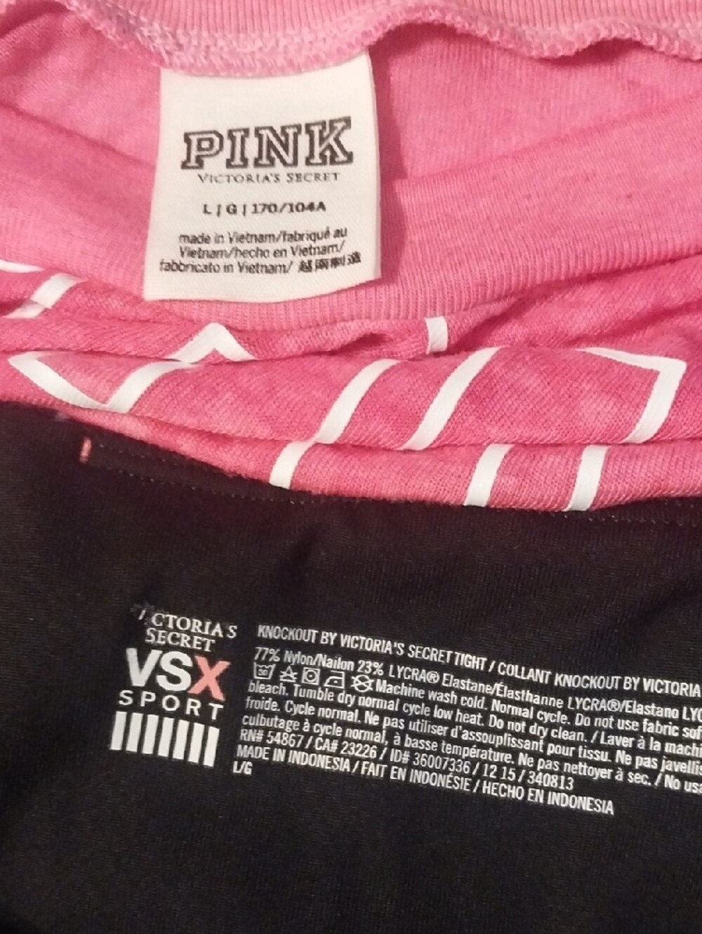 Victoria's Secret PINK Pink Scoop Neck Tee with Black VSX Sport Leggings - Picture 4 of 5